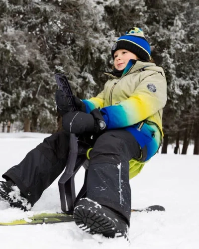 Deux Par Deux Two-piece Play Snowsuit With Gradient Jacket In Yellow