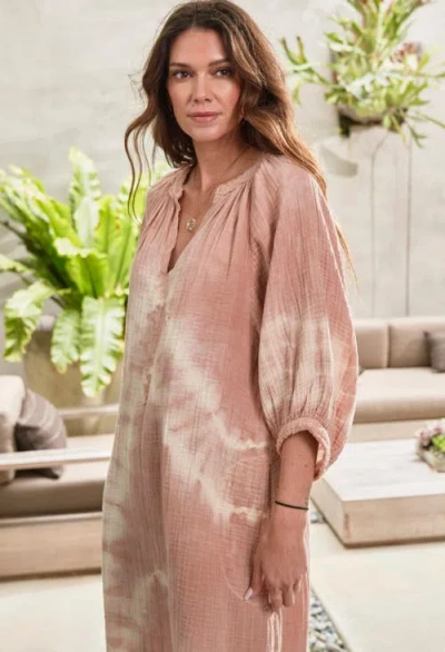 Ocean + Main Ocean+main Tie Dye Gauze Dress With Pockets In Multi