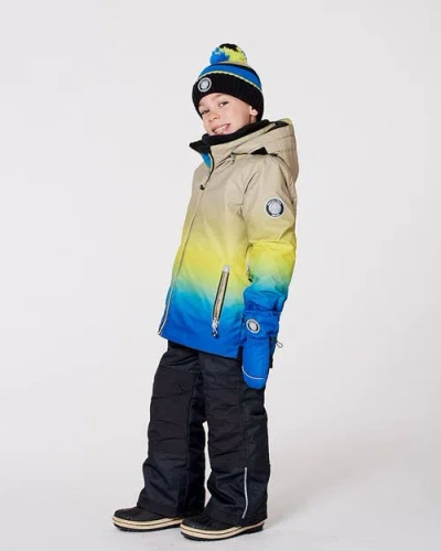 Deux Par Deux Two-piece Play Snowsuit With Gradient Jacket In Yellow