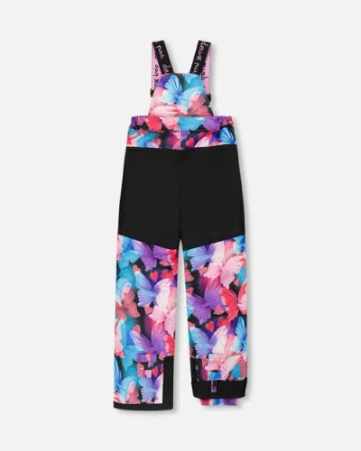 Deux Par Deux Two-piece Play Snowsuit Butterfly In Black