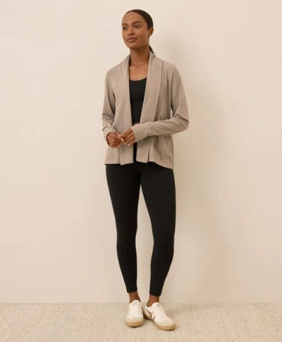 Pact Luxe Stretch Jersey Swing Cardigan In Brown