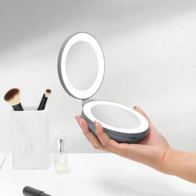 Zadro Lighted Travel Mirror With Magnification & Folding-to-compact In White