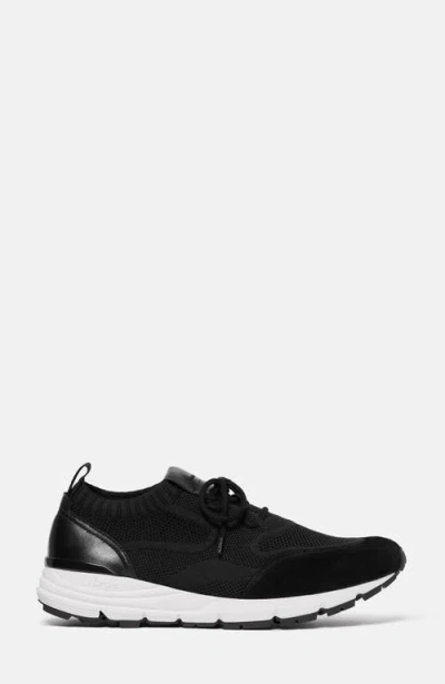 Scarosso Robbie Knitted Lace-up Sneakers In Black
