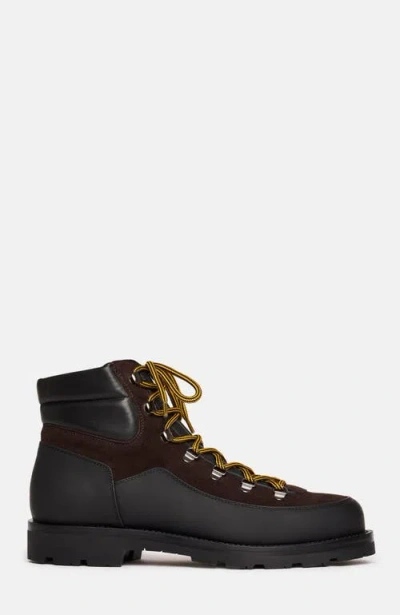 Scarosso Leather Suede Lace-up Boots In Brown