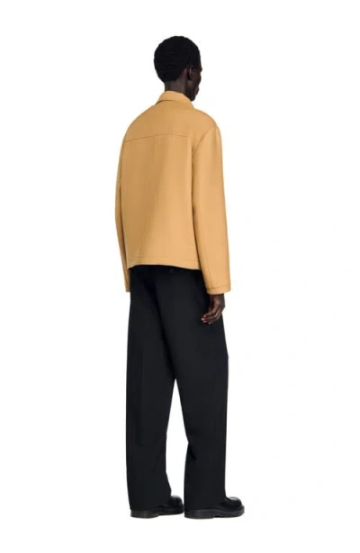 Sandro Zip-up Jacket In Orange