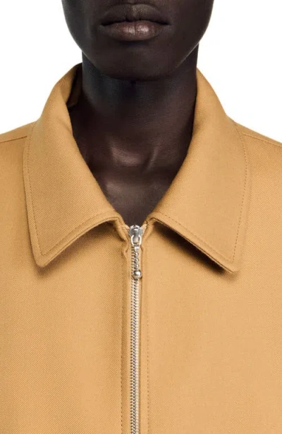 Sandro Zip-up Jacket In Orange