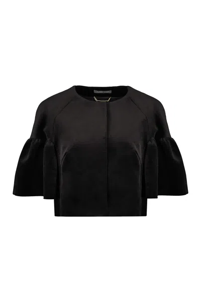 Alberta Ferretti Velvet Jacket In Black