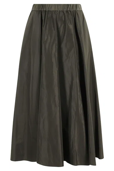 Aspesi Expanded Midi Skirt With Elastic Waistband In Gray