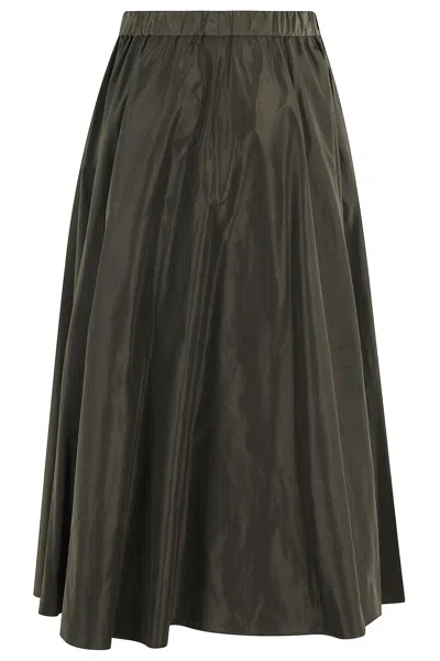 Aspesi Expanded Midi Skirt With Elastic Waistband In Gray