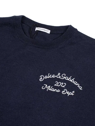 Dolce & Gabbana Crewneck Pullover In Blue