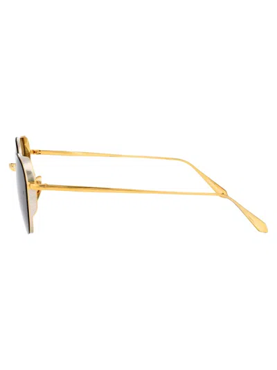 Linda Farrow Hardy Sunglasses In Gold