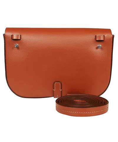 Il Bisonte Flap Closure Leather Shoulder Bag In Brown