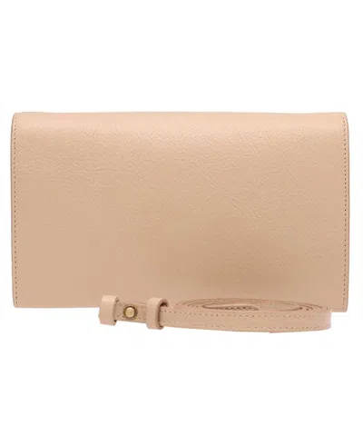 Il Bisonte Bigallo Envelope Flap Leather Clutch Bag In Sand