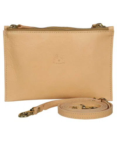 Il Bisonte Leather Clutch In Sand
