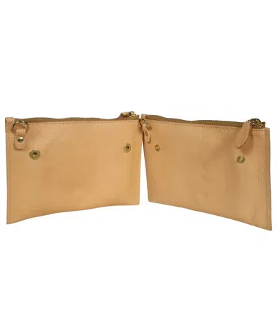 Il Bisonte Leather Clutch In Sand