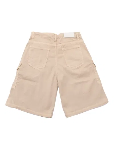 Msgm Logo-patch Cargo Shorts In Neutral