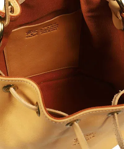 Il Bisonte Silvia Tassel Drawstring Bucket Bag In Yellow