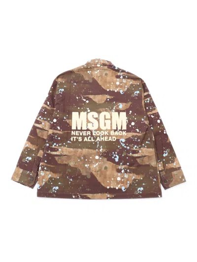 Msgm Parachute Shirt Boy In Multi