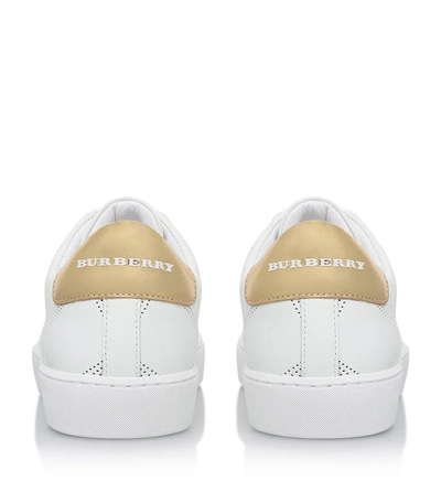 Shop Burberry Westford Perforated Leather Trainers