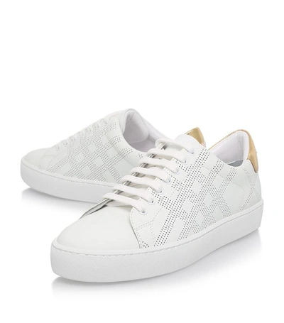 Shop Burberry Westford Perforated Leather Trainers