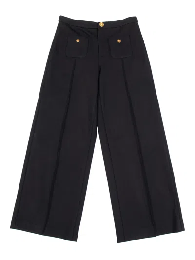 Versace Medusa-button Trousers In Black