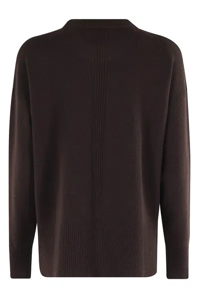 Roberto Collina Wool And Cashmere Crewneck Sweater Clothing In Brown