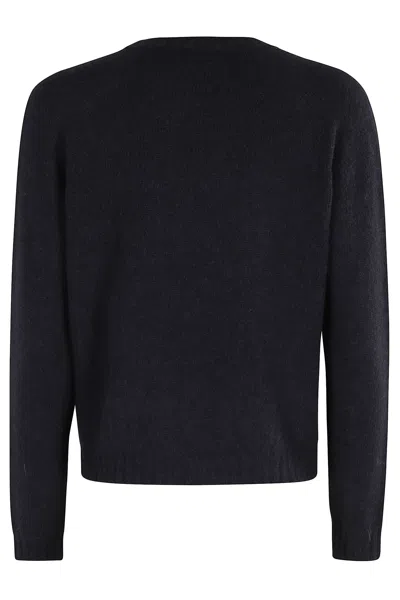 Roberto Collina Wool V Neck Sweater In Black
