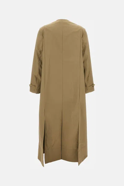 Simone Rocha Belted Long Multi Slit Trench Coat In Brown