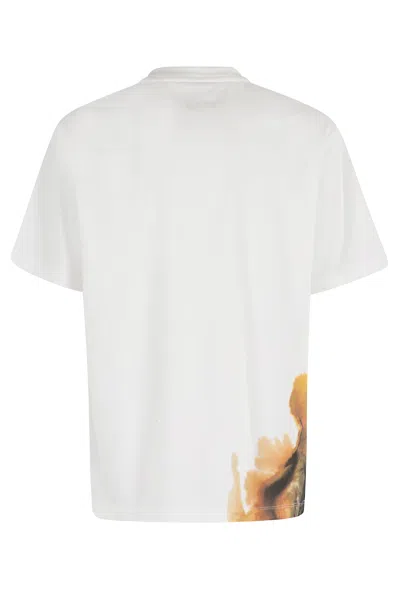 Y-3 White Crewneck Graphic T-shirt In White