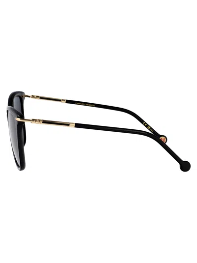 Carolina Herrera Black Acetate Sunglasses In Black