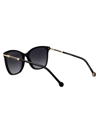 Carolina Herrera Black Acetate Sunglasses In Black