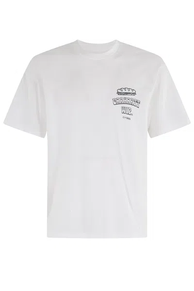 Carhartt White Crew-neck Cotton T-shirt With Print In White