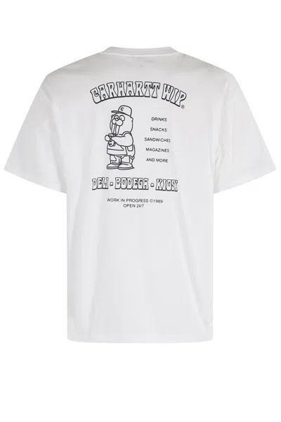 Carhartt White Crew-neck Cotton T-shirt With Print In White