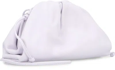 Bottega Veneta The Mini Pouch Leather Clutch Bag In Mirth Washed In Purple