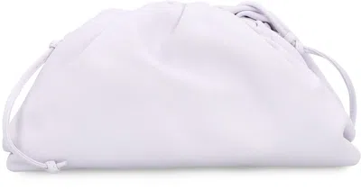 Bottega Veneta The Mini Pouch Leather Clutch Bag In Mirth Washed In Purple