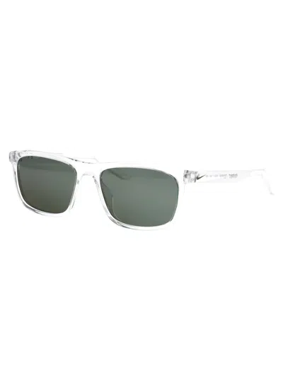 Nike Embar 56mm Polarized Square Sunglasses In White