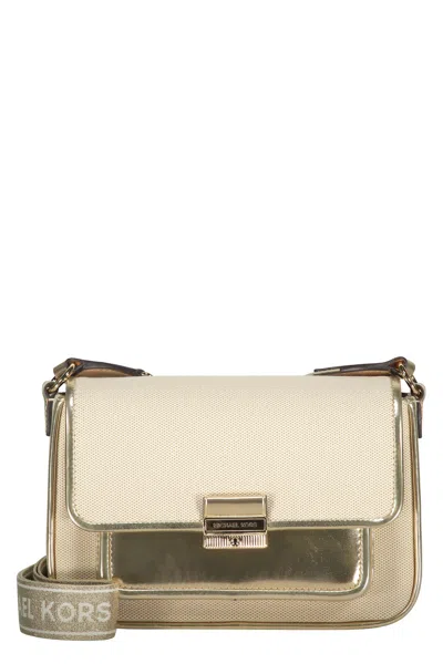 Michael Kors Bradshaw Metallic-panel Flap Shoulder Bag In White