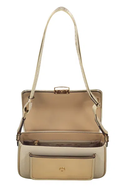 Michael Kors Bradshaw Metallic-panel Flap Shoulder Bag In White