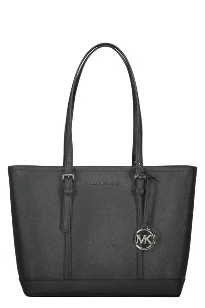 Michael Kors Leather Top-zip Tote Bag In Black