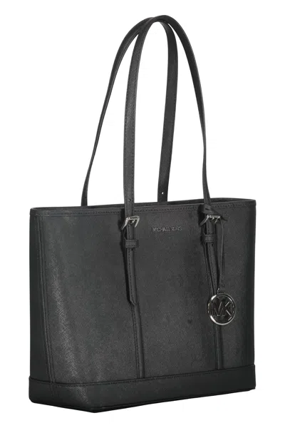 Michael Kors Leather Top-zip Tote Bag In Black