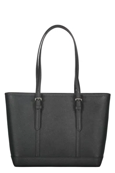 Michael Kors Leather Top-zip Tote Bag In Black