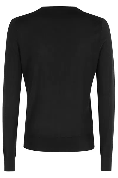 Theory Classic Crew Neck Pullover With Fitted Silhouette In Black