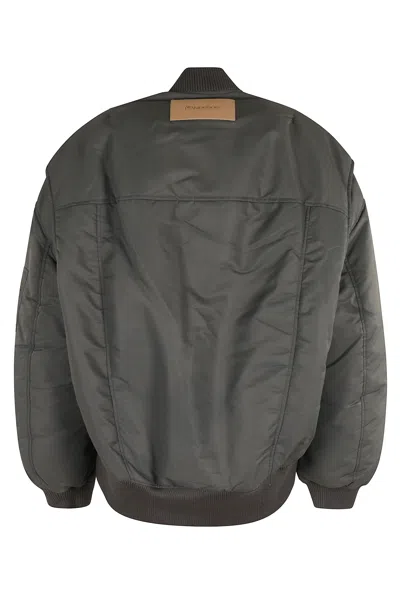 Jw Anderson J. W. Anderson Oversized Curved Hem Bomber Jacket In Gray