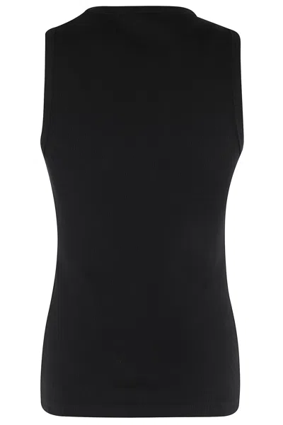 Jw Anderson J. W. Anderson Anchor Fitted Ribbed Top In Black