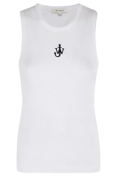 Jw Anderson J. W. Anderson 'anchor' White Cotton Tank Top In White