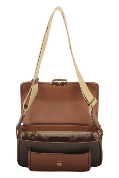 Michael Kors Bradshaw Monogram Shoulder Bag In Brown