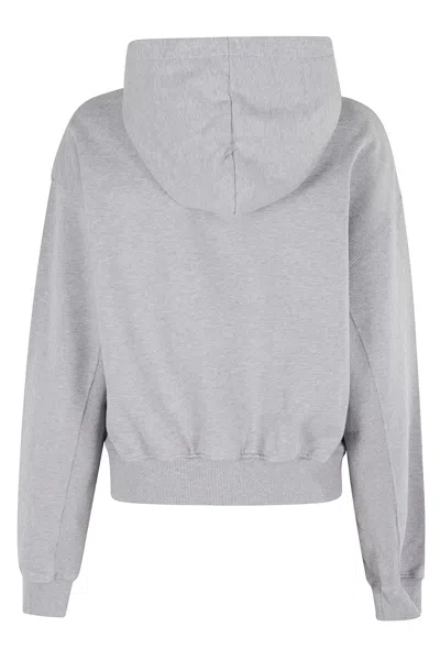 Jw Anderson J. W. Anderson Cropped Grey Hoodie With Relaxed Fit In Gray