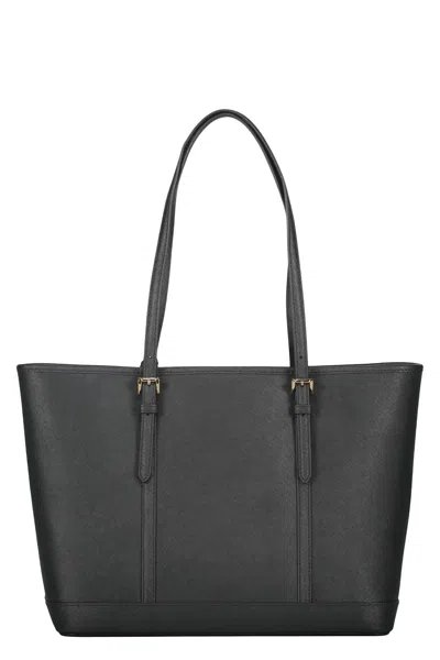 Michael Kors Leather Top-zip Tote Bag In Black