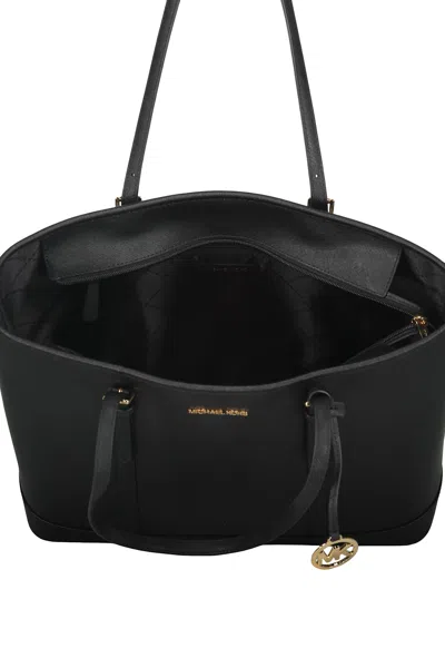 Michael Kors Leather Top-zip Tote Bag In Black