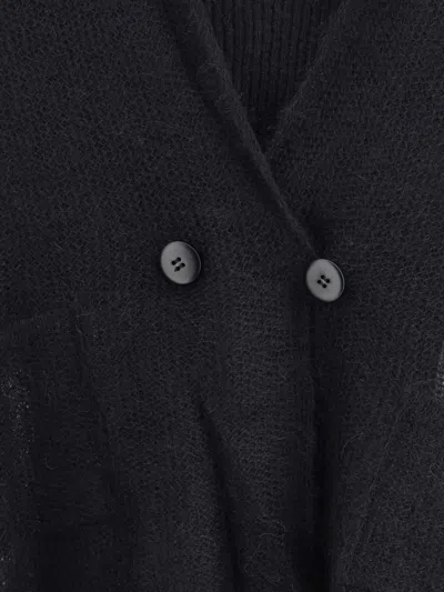 Giorgio Armani Women Double-breasted Cardigan And Top In A Wool And Mohair Blend Twin-set In Black